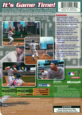 Inside Pitch 2003 (USA) box cover back